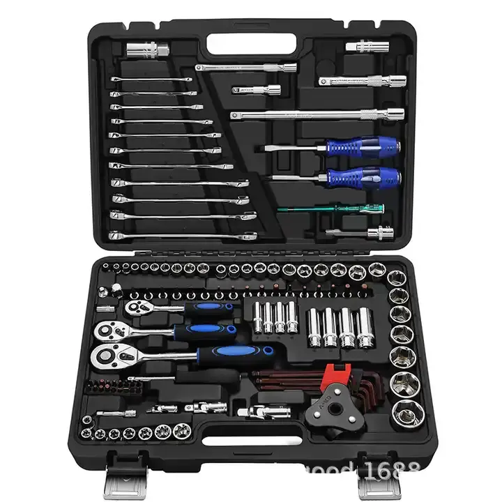 Hot selling 121PCS mechanic tool set for industrial use toolbox metal portable