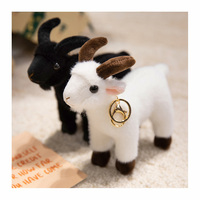 Porte-clés en peluche en forme de chèvre, taille petite, 16 cm, nouveau, jouet en peluche miniature, porte-clés en peluche, chèvre en peluche
