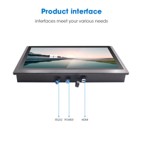 Monitor Layar Sentuh Kapasitif Industri Tanpa Kipas 21,5 Inci Tahan Air Laut IP66 IP67 1000-1500 Nits untuk Luar Ruangan