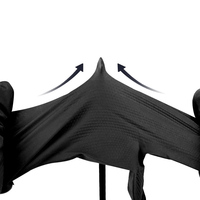 Vente en gros de grands gants en caoutchouc nitrile jetables noirs sans poudre de 8mil pour l'industrie et la protection des mains