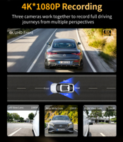 Cámara de transmisión en directo 4K con pantalla táctil IPS de 11.26 pulgadas, espejo retrovisor, grabación en bucle, doble lente, conexión WiFi 5.8G, 1 año de garantía M11