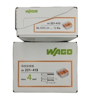 Connecteur de câblage à levier WAGOS 221-413 à 3 conducteurs 0,14-4 mm² – Bornier de raccordement rapide à enfoncement