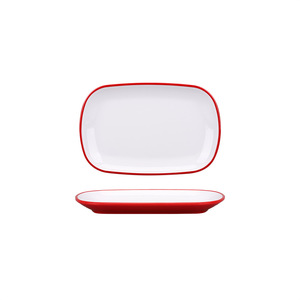 Assiette rectangulaire en mélamine bicolore pour plats froids, idéale pour les restaurants de hot pot, le service alimentaire et les réceptions. - Product Image 4