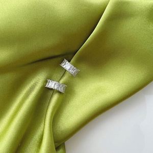 Dylam Trendy Women Fine Jewelry 925 Sterling Silver Rhodium Plated 5A CZ Cubic Zirconia Baguette Gear <b>Hook</b> <b>Earrings</b> - Product Image 5