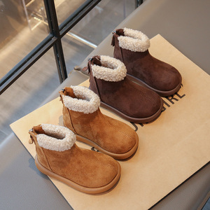 새로운 아동용 겨울 방한 및 미끄럼 방지 짧은 부츠, 플리스 안감으로 다용도이며 패셔너블한 따뜻한 신발, 외출용 - Product Image 2