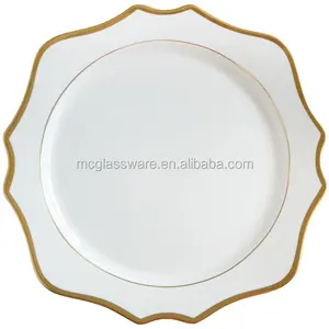 Fine stoneware gold rimmed 13 inches wedding gold charger plates