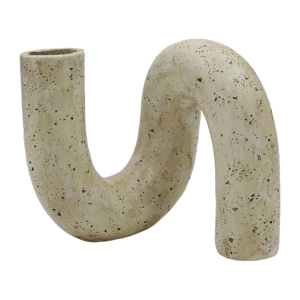 Vaso in resina a forma di S, design moderno scolpito per l'arredamento del soggiorno. - Product Image 1