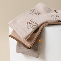 Vente en gros de chaussettes à col ras du cou pour femmes personnalisées, nouveau, vintage et tendance, chaussettes habillées OEM, manchette transparente, tête d'animal pour chiot mignon