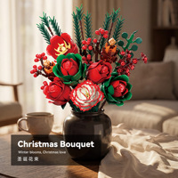 2026 Bouquet Building Blocks Mainan Konstruksi 40-Piece DIY Blok Bunga Plastik Uniseks Hadiah Hari Valentine Tahun Baru