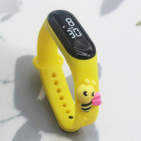 Jam Tangan Digital LED Oval Mewah Anak-Anak, Gelang Silikon Sporty Fashion Terbaru untuk Anak Laki-Laki Perempuan, Kartun Grosir