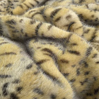 Tissu en fausse fourrure de vison double face à imprimé léopard, 100% polyester, poils courts, pelucheux, luxe, pour manteaux, couvertures, décoration intérieure
