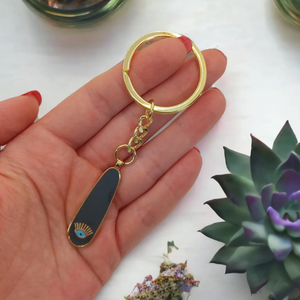 Porte-clés personnalisable en gros avec pendentif œil, délicat, en acier inoxydable 316L émaillé, amulette grecque Mati - Product Image 3