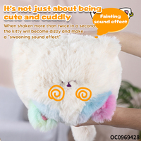 Jouet en peluche réaliste petit chat de dessin animé avec queue qui bouge, yeux qui clignotent, son simulé et fonction électronique