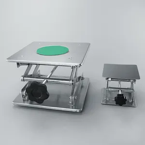Table élévatrice de laboratoire, bleu et argent