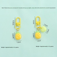 Vente en gros de mini pendentifs porte-clés en résine et plastique, mignons, en forme de fruits et de cœurs, pour accrocher à la main, ornements d'emballage, porte-clés, très demandés