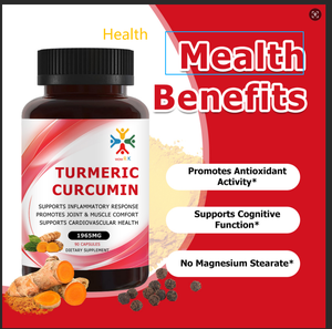 Cápsulas de Cúrcuma y Curcumina Orgánicas OEM ODM, con Pimienta Negra, Promueven los Antioxidantes, Apoyan la Salud Cognitiva - Product Image 3