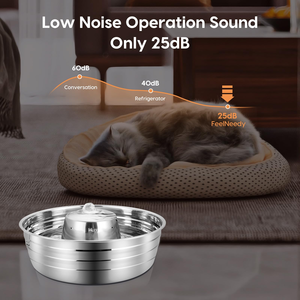 Fontaine à eau automatique pour chien 2L/67oz en acier inoxydable, distributeur d'eau pour animaux de compagnie avec pompe silencieuse, fontaine pour chat, produits pour chiens - Product Image 4