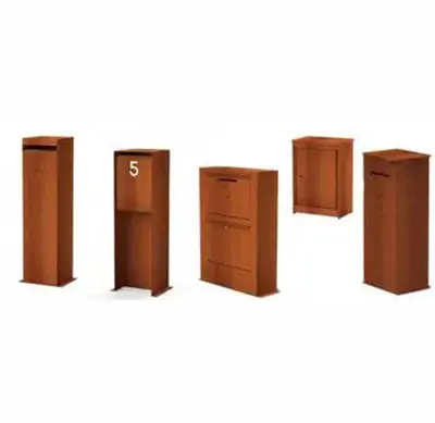 Bahçeler için Metal tuş kilidi ile Corten çelik Letterbox açık su geçirmez bahçe posta kutuları