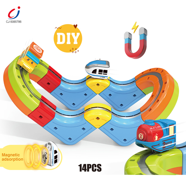 Chengji Magnetic Floating Levitate Toys Diy Cartoon Colorful Track Cube Children Educational High-speed Train Toys