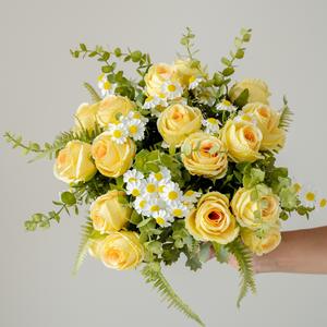 Bouquet de fleurs artificielles en roses pour mariée, style coréen, fausses roses, arrangements floraux pour demoiselles d'honneur - Product Image 4