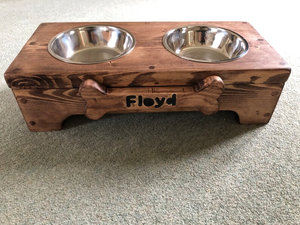 Soporte para cuencos de madera reciclada hecho a mano ODM OEM, regalo único para dueños de mascotas, característica personalizable, Material elevado de acero - Product Image 6