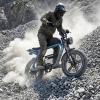 Vélo électrique tout-terrain robuste pour adultes avec suspension, pneus larges, idéal pour la pratique hors route sur les chemins de gravier