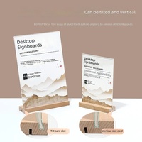 Présentoir de Table en Bois Massif avec Double Emplacement pour Cartes et Menus A4/A5 en Acrylique – Idéal pour Restaurants et Listes de Prix