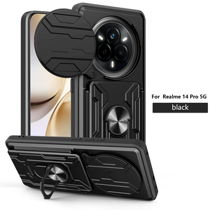 Funda Realme 14 Pro, Tipo Armadura Mecánica, con Ranura para Tarjetas, Ventana Deslizante, Soporte, Protector de Cámara, Carcasa Trasera Rígida de PC, Resistente a Impactos - Product Image 2