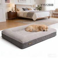 YANGYANGPET Lit pour chien en tissu de lin synthétique moderne, velours, mousse douce, luxe, mode, hiver, carton