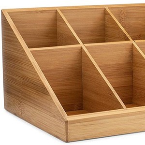 Wooden Storage Box <b>Rectangle</b> Multi Compartment For Coffee Condiments Kitchen Organizers Standing Type No Lid - Product Image 3
