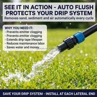Vanne de purge pour système d'irrigation agricole en tuyau PE, système d'irrigation goutte à goutte pour serre, économie d'eau