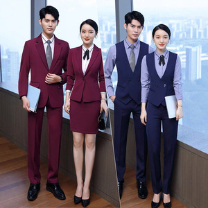 Unisex Business Suit <b>Set</b> Three Piece Work Uniform Formal <b>Blazer</b> For Office Wear - Product Image 2