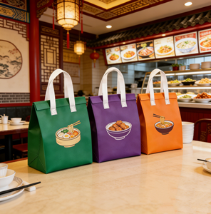 Sacs isothermes réutilisables pour la livraison de nourriture chaude et froide, pour restaurants, en aluminium non tissé, avec poignée, personnalisables - Product Image 1