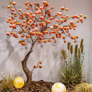 <span class=keywords><strong>Arbre</strong></span> artificiel de kaki pas cher, <span class=keywords><strong>arbre</strong></span> <span class=keywords><strong>à</strong></span> vœux, pour intérieur et extérieur, décoration de vitrine du Nouvel An, fausse plante fruitière paysagère - Product Image 5