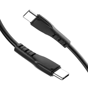 Cable de datos de silicona rápido de Venta caliente Cable de carga tipo C a tipo C Cable de datos tipo C duradero para Samsung/Android