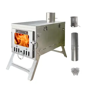 DANCHEL OUTDOOR T6 Backpacking <strong>Titanium</strong> Tent <strong>Stove</strong> Portable <strong>Camping</strong> Wood Burning <strong>Stove</strong> Outdoor Barbecue Heating <strong>Stove</strong> - Product Image 1