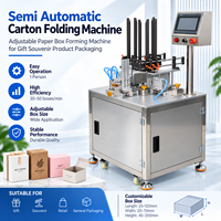 Machine à plier les boîtes en carton semi-automatique compacte, machine de formage de cartons PLC pour l'emballage d'accessoires électroniques et de petites pièces