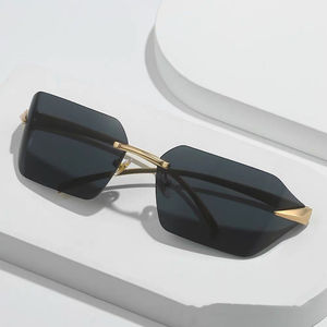 Gafas de Sol de Lujo Personalizadas con Patillas Metálicas Sin Marco para Hombre, Gafas de Sol de Diseñador con Logotipo para Mujer - Product Image 4