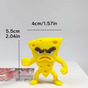 ของตกแต่งรูปชีสโกรธ 3 มิติ พิมพ์ด้วยเทคโนโลยี 3D สมจริง ของขวัญสุดสนุกสำหรับคนรักอาหาร ของตกแต่งชีสสำหรับบ้านและออฟฟิศ - Product Image 2