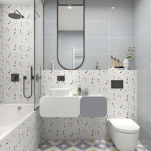 Macaron-azulejos de cerámica de estilo nórdico, azulejos de pared de cerámica brillantes de 300x600mm, partículas de colores brillantes, <span class=keywords><strong>terrazo</strong></span> <span class=keywords><strong>pulido</strong></span> - Product Image 3