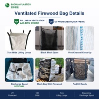Sacs à bois ventilés en maille 2000 kg – Sac FIBC Jumbo ventilé robuste traité anti-UV réutilisable pour approvisionnement en vrac – Saco De Lena