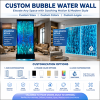 Pantalla de Burbujas de Agua Acrílica LED Personalizada para Interiores con Iluminación RGB y Control Remoto Inalámbrico