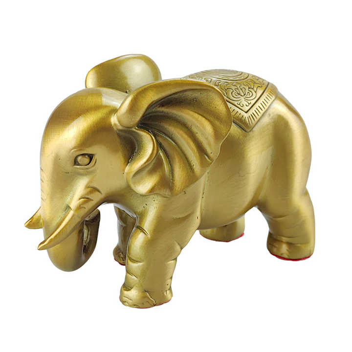 厂家批发价格铜像制品家居风水金属装饰金色黄铜大象摆件黄铜雕塑