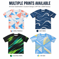 Vente en gros de maillots de surf à manches courtes pour hommes, protection UPF 50+, design personnalisé par sublimation, polyester, nylon, OEM