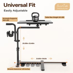 Mesa Auxiliar <span class=keywords><strong>de</strong></span> Hierro <span class=keywords><strong>de</strong></span> 23.6"x15.7" con Rotación <span class=keywords><strong>de</strong></span> 360°, Ergonómica, con Asa Ajustable Individualmente, <span class=keywords><strong>para</strong></span> Laptop, Sofá, Moderna - Product Image 3