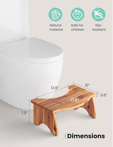 เก้าอี้นั่งถ่ายพับได้สำหรับห้องน้ำ ทำจากไม้กระถินเทศ ฐานกันลื่น ประหยัดพื้นที่ เหมาะสำหรับห้องน้ำที่บ้าน - Product Image 4