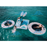 Drop Stitch Gonflable Yacht Dock Air Jet Ski Floating Pontoon Island Dock Deck Plate-forme de loisirs pour l'amusement aquatique