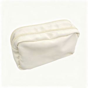 Expandable White Fabric Pencil <b>Bag</b> Zipper Closure Clear Window Adjustable Design High Capacity Storage for <b>School</b> Office - Product Image 3