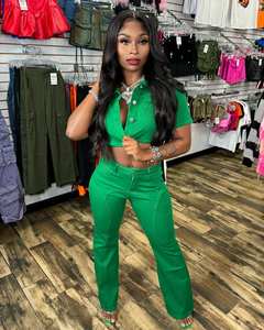 뜨거운 판매 다채로운 플레어 스트레치 바지 정장 - Product Image 6