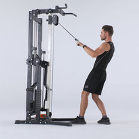 Rack de Squat Professionnel pour la Maison et la Salle de Sport Commerciale, Cage de Musculation, Power Rack, Machine Smith, Pile de Poids de 75 kg, Musculation des Bras